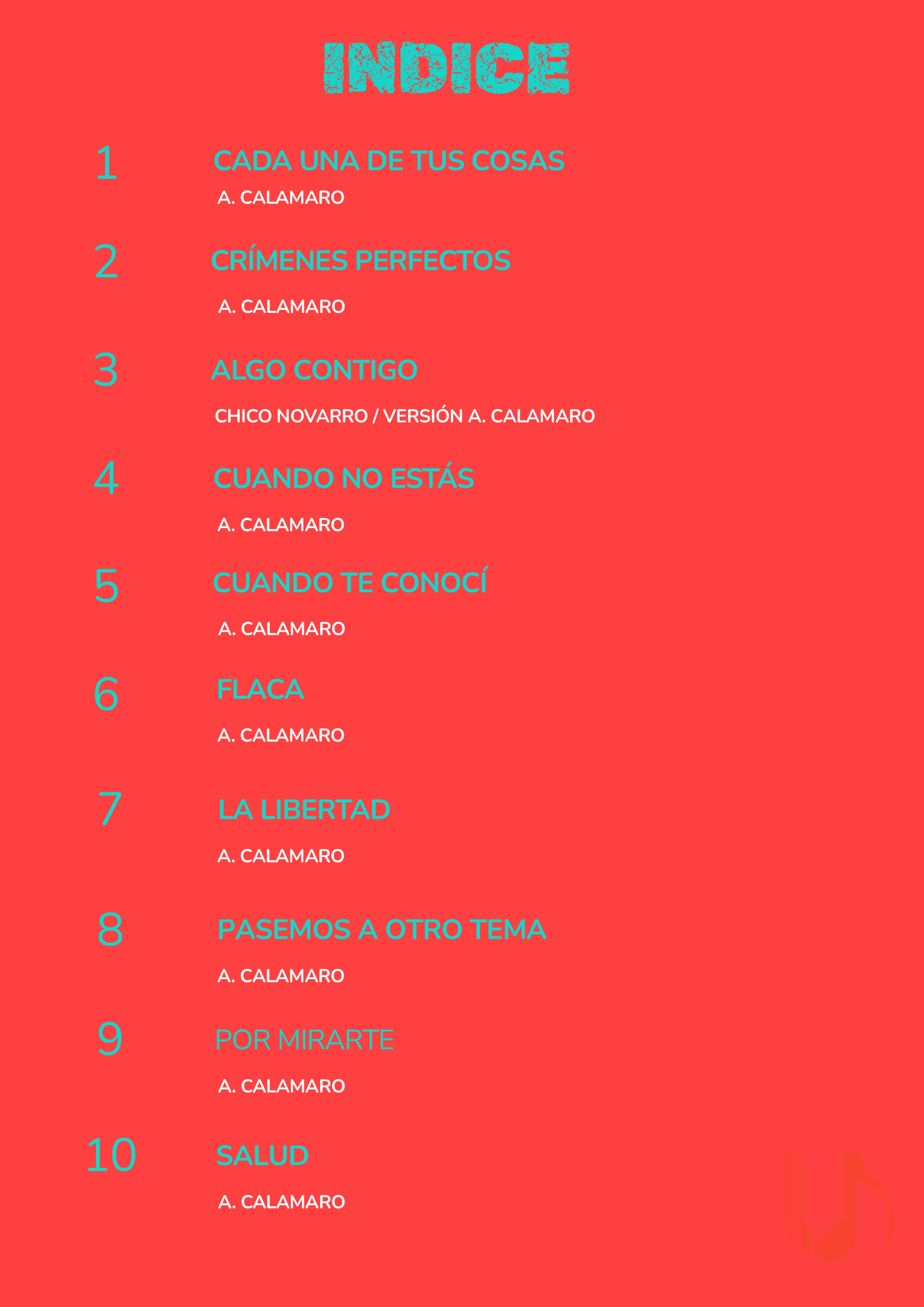 Índice de POP Y ROCK NACIONAL E INTERNACIONAL - Volumen 3