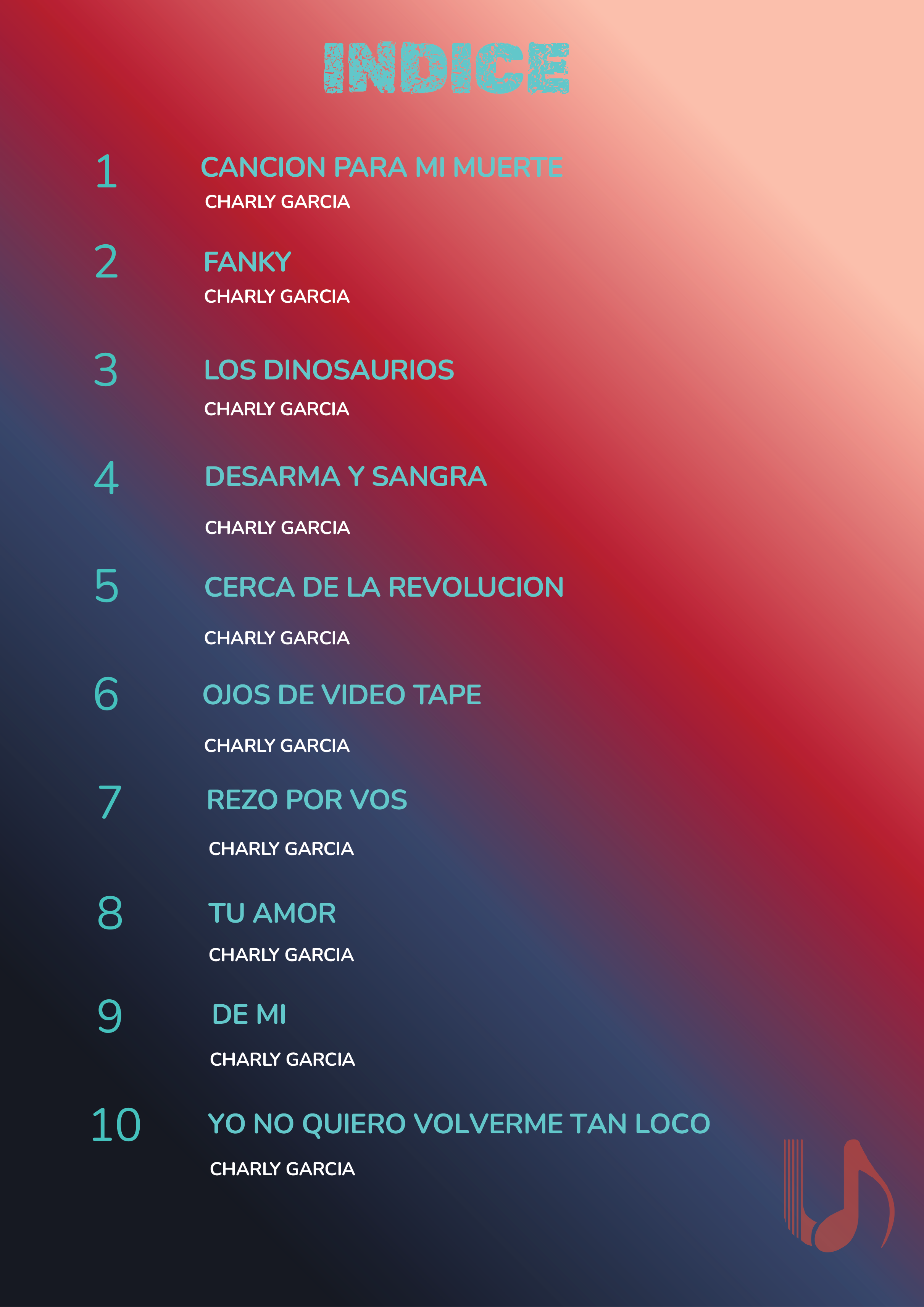 Índice de POP Y ROCK NACIONAL E INTERNACIONAL - Volumen 5