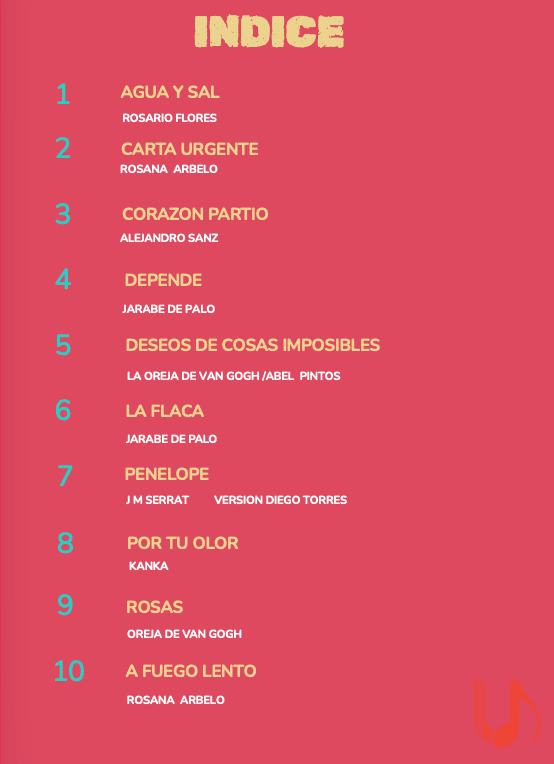 Índice de POP Y ROCK NACIONAL E INTERNACIONAL - Volumen 6