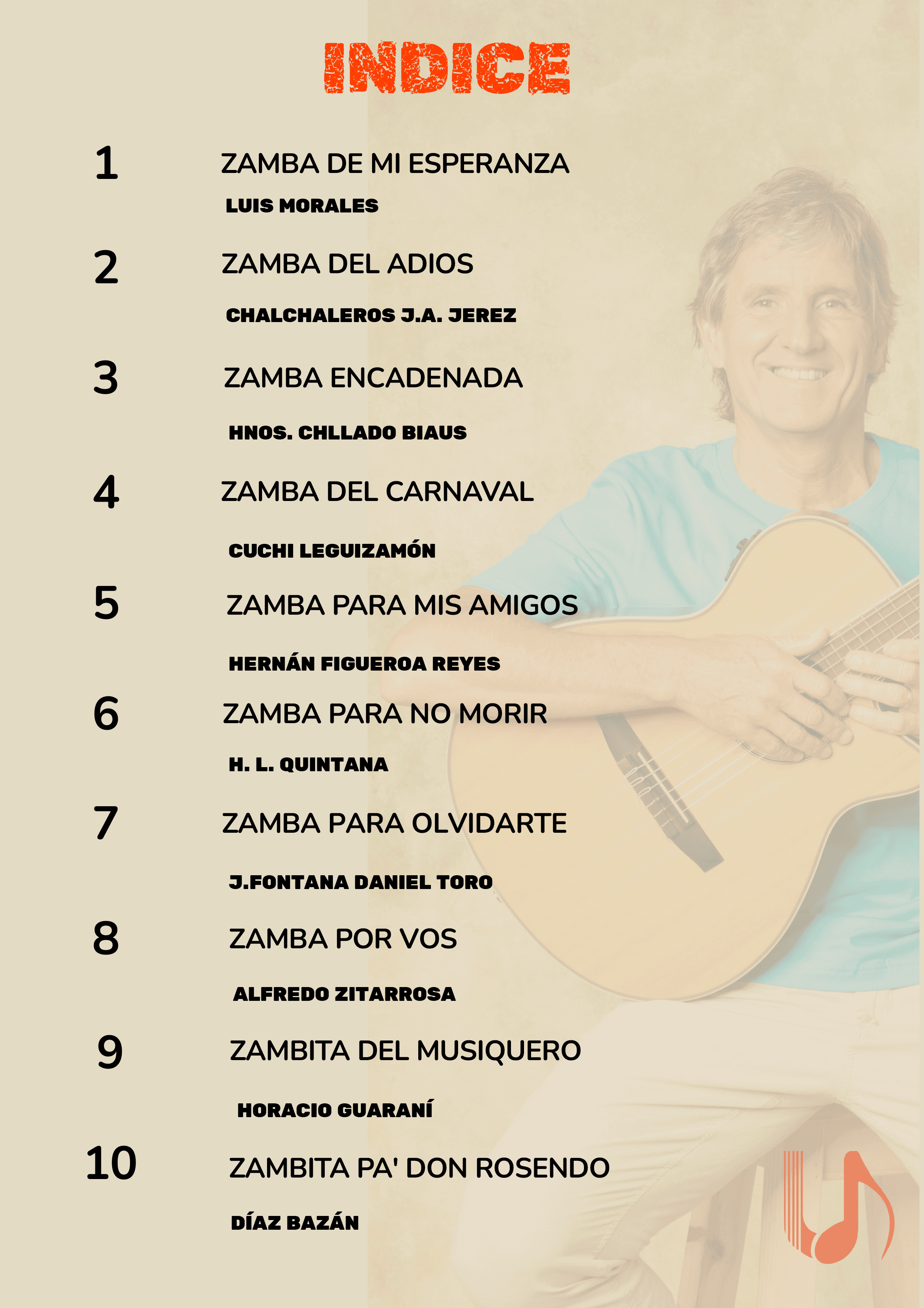 Índice de FOLKLORE ARGENTINO Y LATINOAMERICANO - Volumen 2